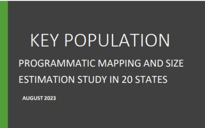 KEY POPULATION PROGRAMMATIC MAPPING AND SIZE ESTIMATION STUDY IN 20 STATES