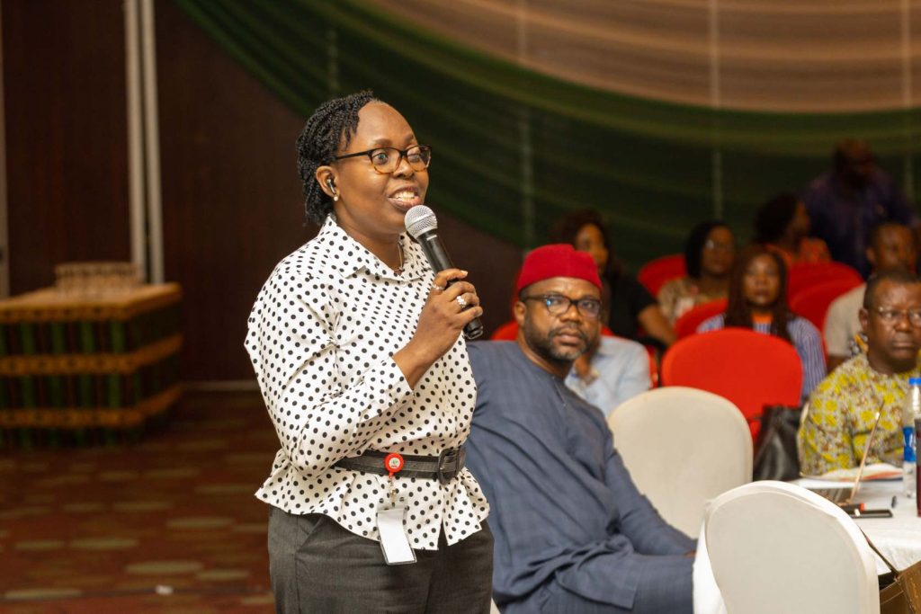 Dr Yewande Olaifa making a speech